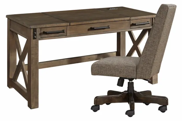  Signature Design by Ashley Aldwin 2-Piece Gray Office Desk Set