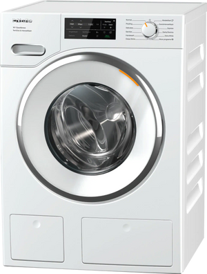 front view of the Miele W1 White Edition 2.3 Cu.Ft. Lotus White Front Load Washer