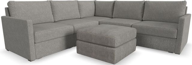 front view of the Flex by Flexsteel® 5-Piece Taupe 5 Seat Sectional with Ottoman
