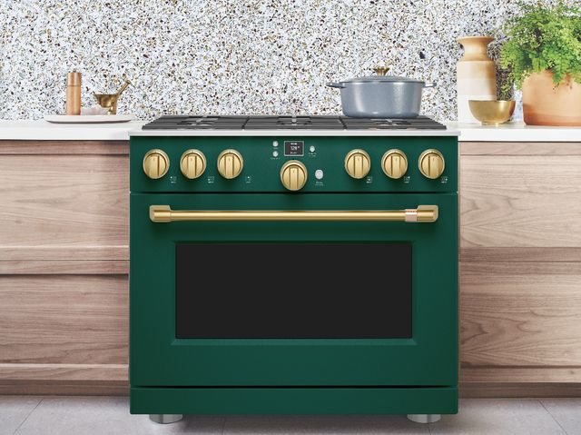 front view of the Café™ 36" Stainless Steel Pro Style Dual Fuel Range