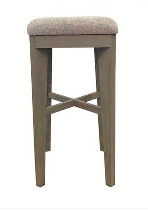 front view of the Toni Barstool, a beige barstool with four legs