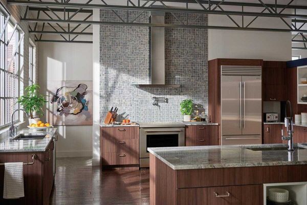 Kitchen Featuring a Sub-Zero Classic Series 20.5 Cu. Ft. Stainless Steel French Door Refrigerator