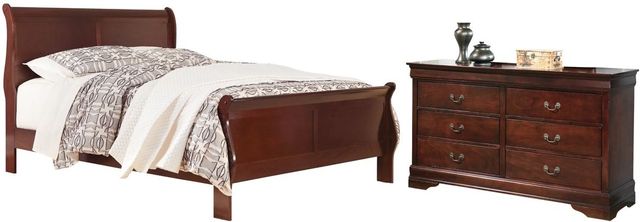 Signature Design by Ashley Alisdair 2-Piece Dark Brown California King Sleigh Bed Set