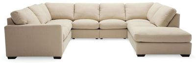 Palliser sectional in beige or cream colored leather