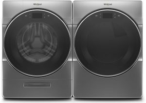 front view of the Whirlpool® Chrome Shadow Laundry Pair