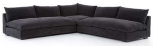 front view of the Four Hands Atelier Grant 5-Piece Henry Charcoal Sectional