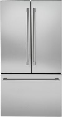 front view of the Monogram® 23.1 Cu. Ft. Stainless Steel Counter Depth French Door Refrigerator