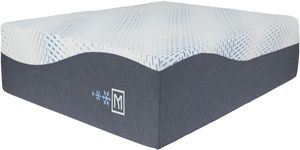 front right view of the Sierra Sleep® by Ashley® Millennium Luxury 14" Gel Memory Foam Cushion Firm Tight Top Queen Mattress in a Box