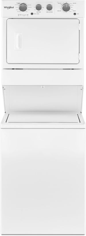 Whirlpool 3.5 Cu. Ft. Washer, 5.9 Cu. Ft. Dryer White Gas Stacked Laundry