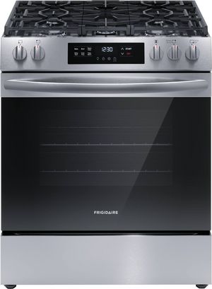 front view of the Frigidaire® 30" Stainless Steel Freestanding Gas Range with Front Controls