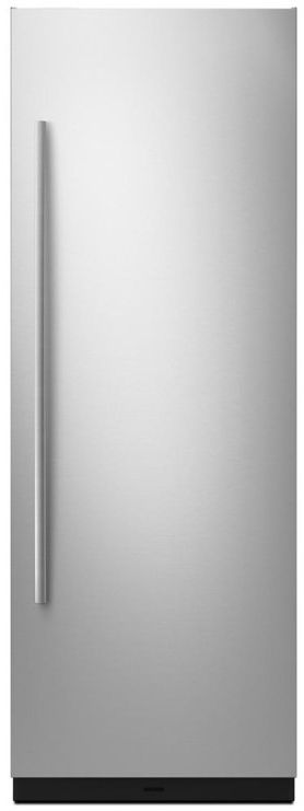 Stainless steel exterior shot of a JennAir column refrigerator