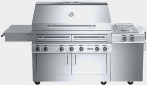 front view of the Kalamazoo™ Hybrid Fire K1000HS 96" Marine-Grade Stainless Steel Freestanding Grill