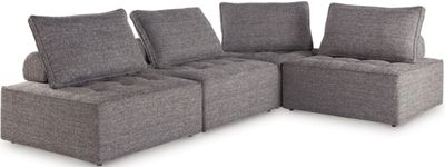 front view of the Signature Design by Ashley® Bree Zee 4-Piece Brown Outdoor Sectional