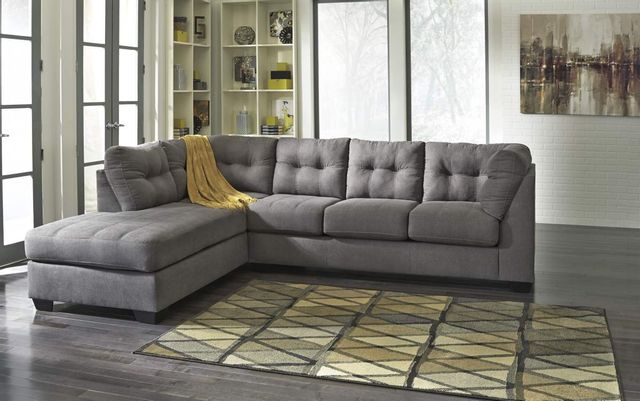 Benchcraft® Maier 2-Piece Charcoal Sleeper Sectional with Chaise lifestyle image