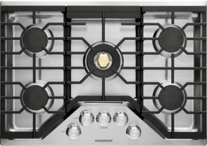 Monogram 30" Stainless Steel Deep-Recessed Natural Gas Cooktop