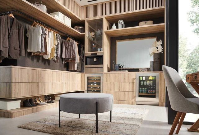 beverage center in a walk in closet