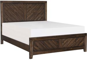front view of the Homelegance® Parnell Rustic Cherry Queen Panel Bed
