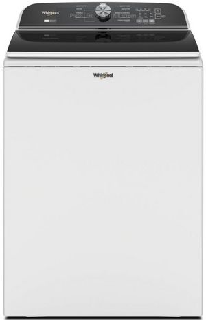front view of the Whirlpool® 5.2 - 5.3 Cu. Ft. 2 in 1 Removable Agitator White Top Load Washer