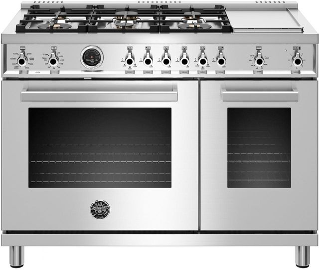 Front view of Bertazzoni PROF486GDFSXT 48-inch range 