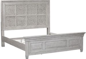front view of the liberty furniture white Vintage Queen panel Bed 