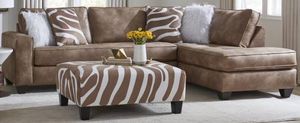 front view of the Russell 2-Pc Sectional and matching ottoman