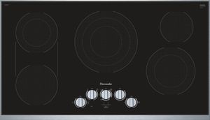 top view of the Thermador® Masterpiece® 36" Stainless Steel Frame Electric Cooktop