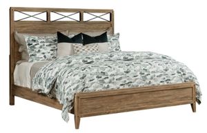 front view of the Kincaid® Modern Forge Sandy Brown Queen Jackson Panel Bed