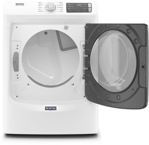 Maytag 7.3 Cu. Ft. White Front Load Gas Dryer Door Open