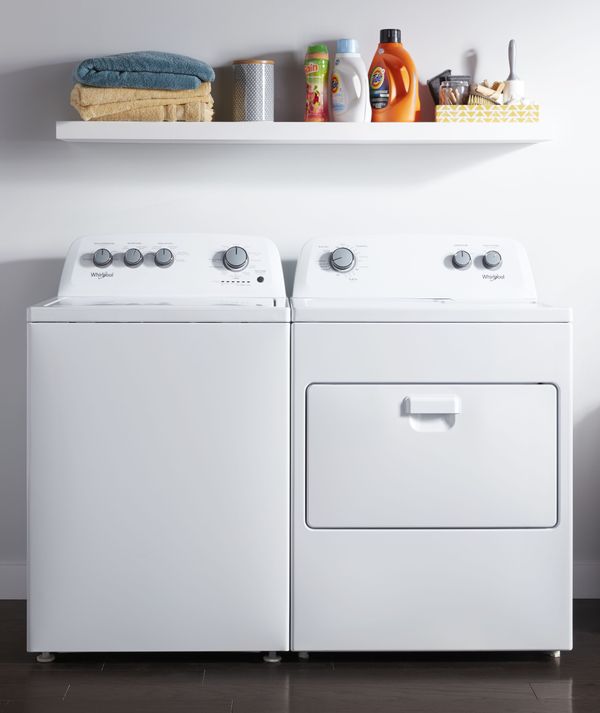 Laundry Room Featuring a Whirlpool 7.0 Cu. Ft. White Front Load Electric Dryer