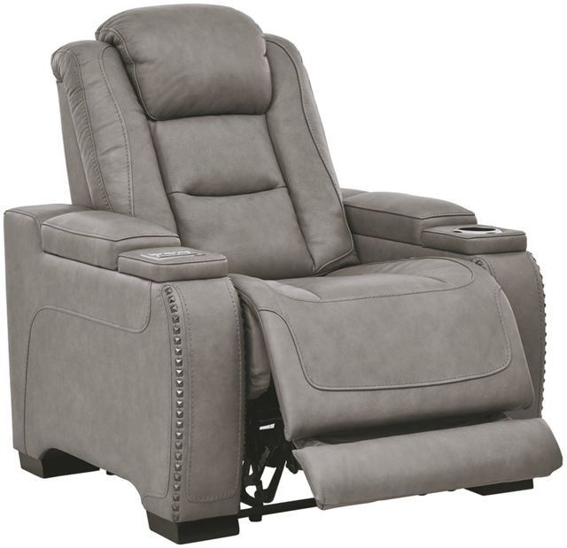 Signature Design The Man-Den Gray Power Recliner