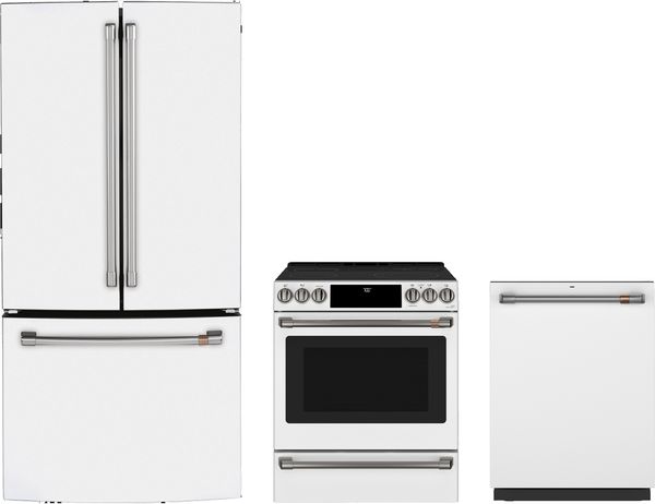 3 piece matte white kitchen appliance package