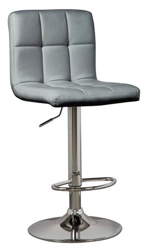 front view of the Riana Barstool (Grey), a contemporary grey barstool with a metal leg