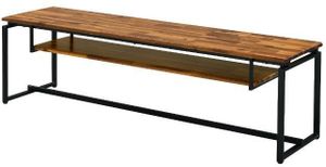 front view of the ACME Furniture Jurgen Oak/Black TV Stand