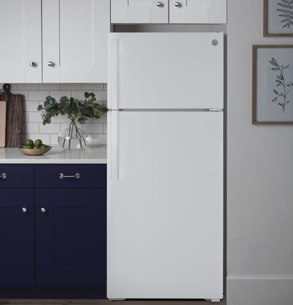 GE 15.6 Cu. Ft. White Top Freezer Refrigerator