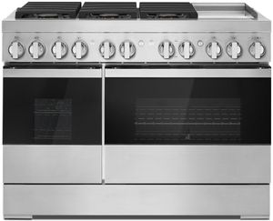 Jenn-Air® NOIR™ 48” Floating Glass Black Pro Style Dual Fuel Range 