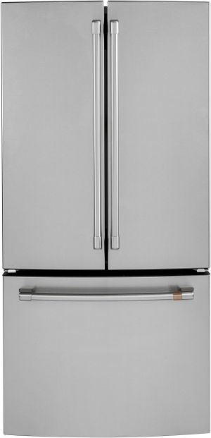 front view of the Café™ 33 in. 18.6 Cu. Ft. Stainless Steel Counter Depth French Door Refrigerator