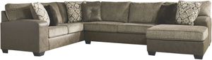The Benchcraft® Abalone 3-Piece Chocolate Sectional 