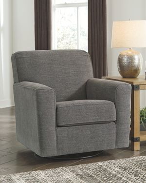 Ashley® Alcona Charcoal Swivel Glider Accent Chair