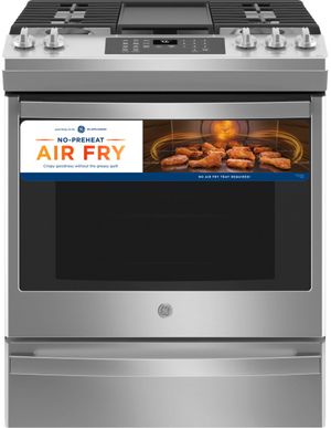 GE® 30" Stainless Steel Slide In Convection Gas Range