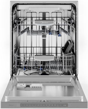Midea 24" Anti-Fingerprint Stainless Steel Built In Dishwasher Door Open