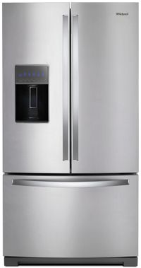 front view of the Whirlpool® 26.8 Cu. Ft. Fingerprint Resistant Stainless Steel French Door Refrigerator