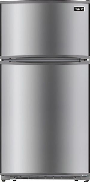 front view of the Crosley® 33 in. 20.8 Cu. Ft. Stainless Look Freestanding Top Freezer Refrigerator
