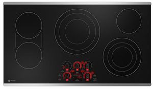 GE Profile 36" Black/Stainless Steel Built-In Electric Cooktop