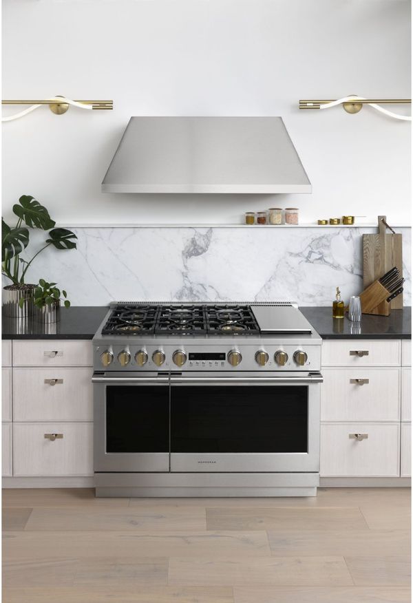 Monogram® Statement Collection 48" Stainless Steel Slide In Dual Fuel Natural Gas Range