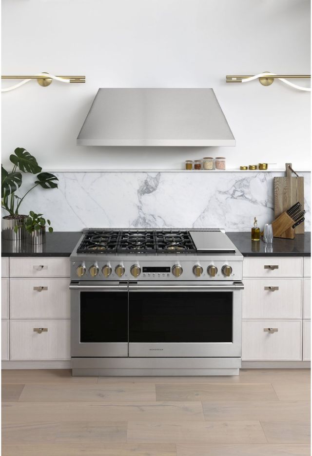 Monogram® Statement Collection 48” Stainless Steel Pro Style Dual Fuel Range lifestyle