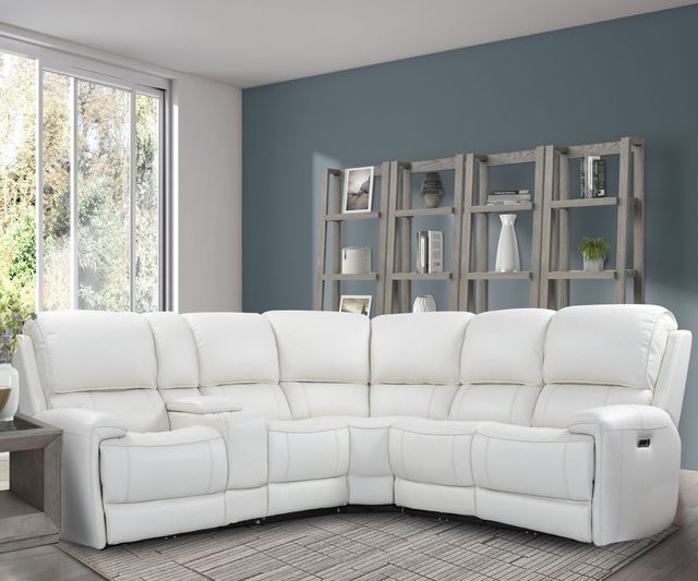 front view of the Parker House® Empire 6-Piece Verona Ivory Power Reclining Sectional