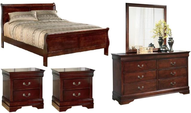Signature Design by Ashley® Alisdair 5-Piece Dark Brown Queen Sleigh Bed Set