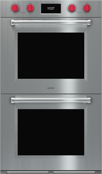 front view of the Wolf® M Series 30" Stainless Steel Professional Double Electric Built in Wall Oven