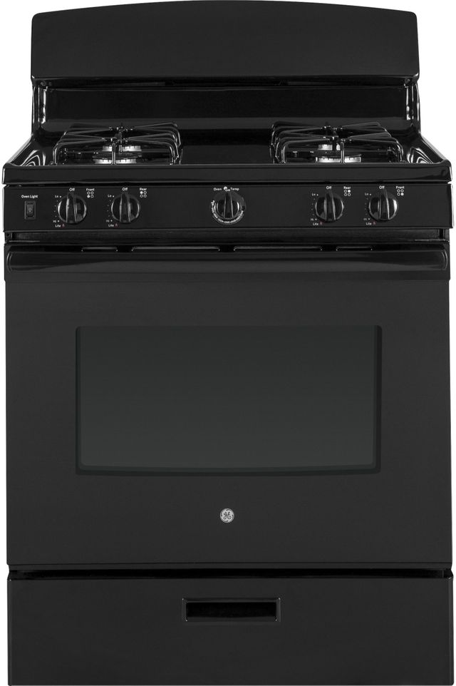 GE® 30” Black Free Standing Gas Range