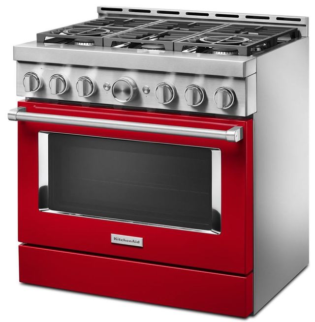 KitchenAid® 36” Passion Red Smart Commercial-Style Gas Range